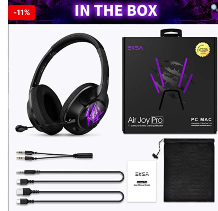 EKSA Air Joy Pro 7.1 Surround Sound Gaming Headset